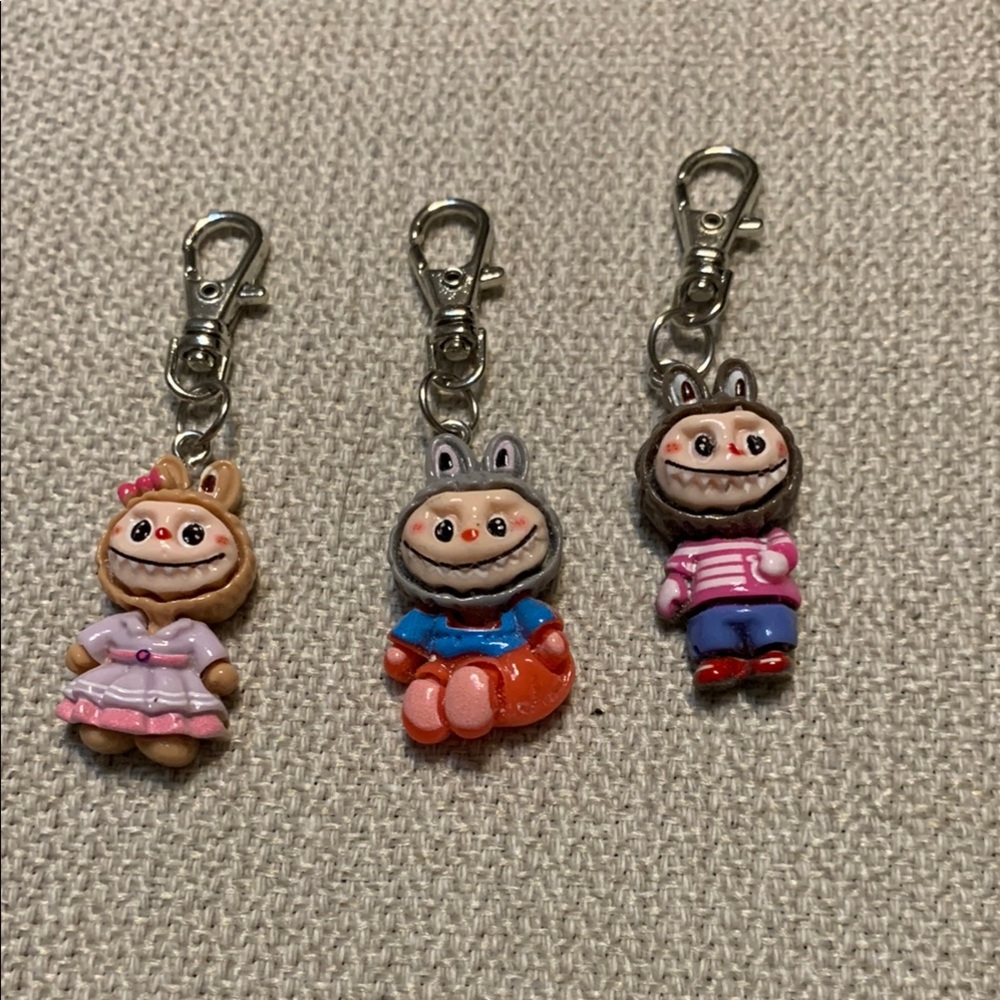 Labubu-Style Monster Bag Charms set of 3
